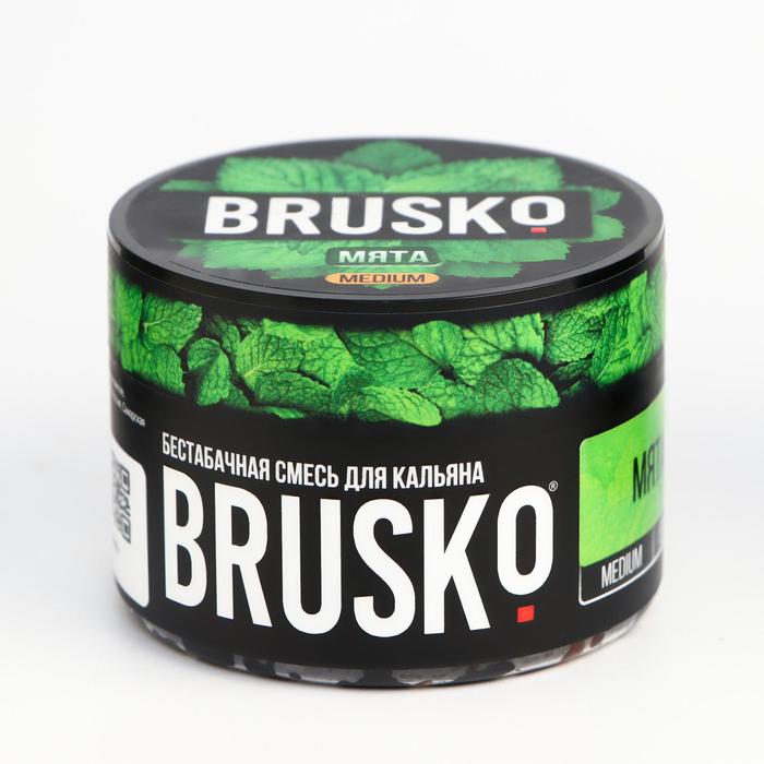 Бестабачная никотиновая смесь для кальяна Brusko Мята, 50 г, medium бестабачная смесь blaze кислые конфеты 50 г