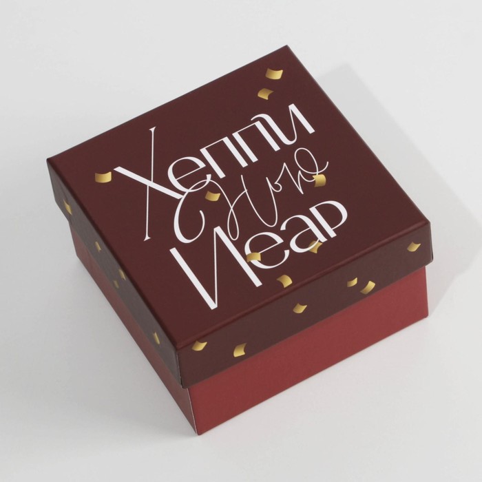 Коробка подарочная «Новогодний», 10.2 × 10.2 × 6 см подарочная коробка круглая новогодний подарок