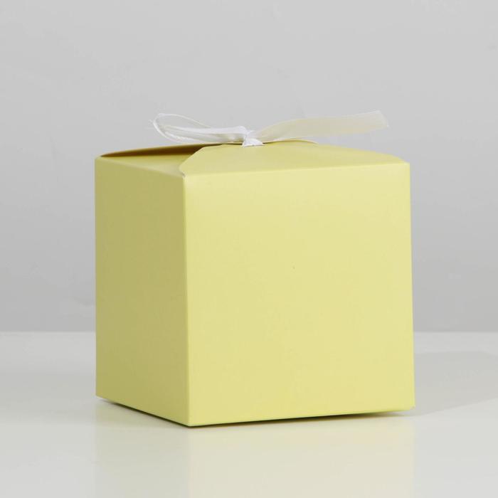 Коробка подарочная складная, упаковка, «Желтая», 12 х 12 х 12 см подарочная коробка елочные украшения кубик большой 12 х 12 х 12 см