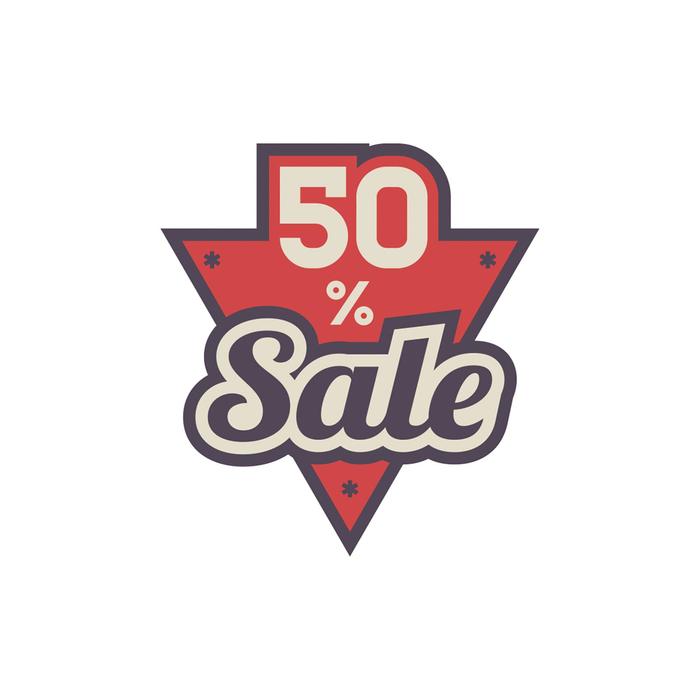 

Наклейка "Sale 50%" 200*300, треугольник, цвет красный
