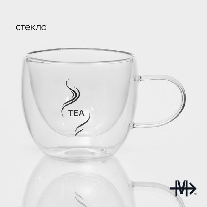 Кружка с двойными стенками Magistro «Дуо», Tea 160 мл, 12,5×9×7,5 см