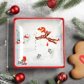 

Блюдо сервировочное Доляна «Снеговик», 15×15 см