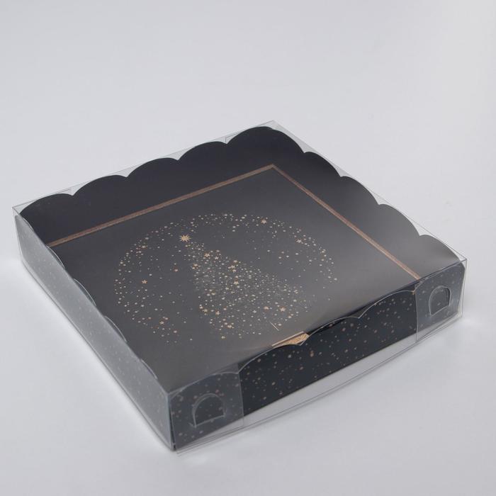 

Коробка для кондитерских изделий с PVC крышкой «Ночь», 15 × 15 × 3 см