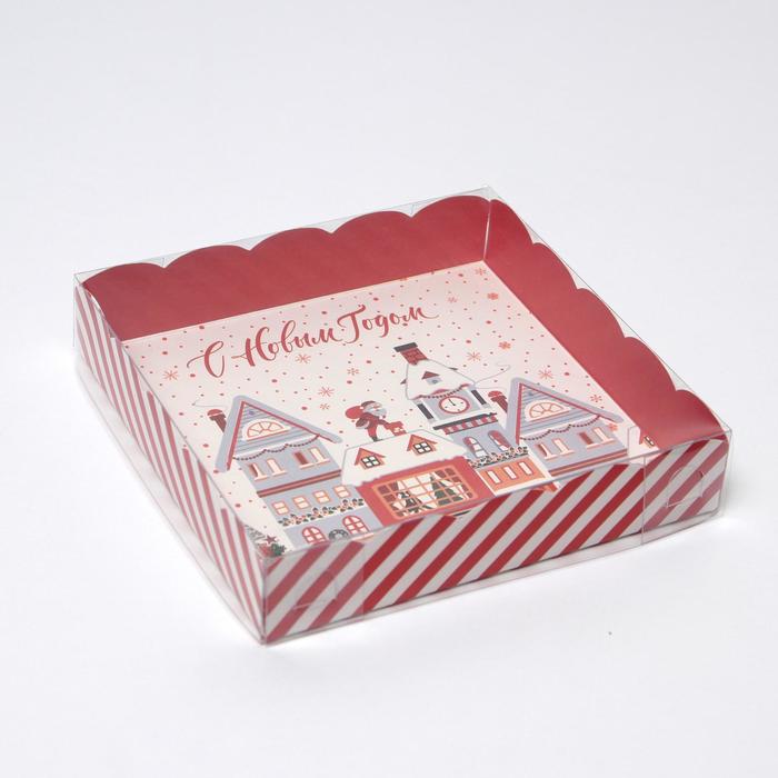 Коробка для кондитерских изделий с PVC крышкой «В ожидании чуда», 15 × 15 × 3 см коробка для кондитерских изделий с pvc крышкой tasty 22 × 15 × 3 см