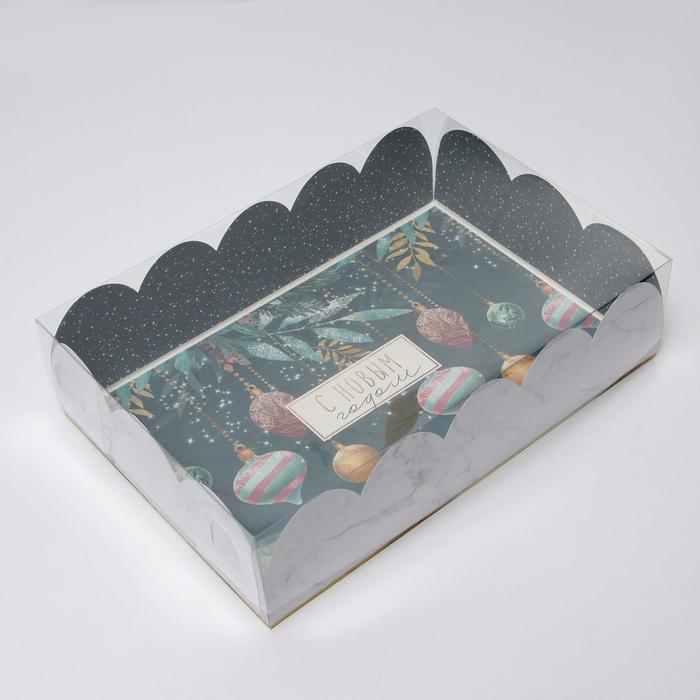 

Коробка для кондитерских изделий с PVC крышкой «Зимняя пора», 20 × 30 × 8 см