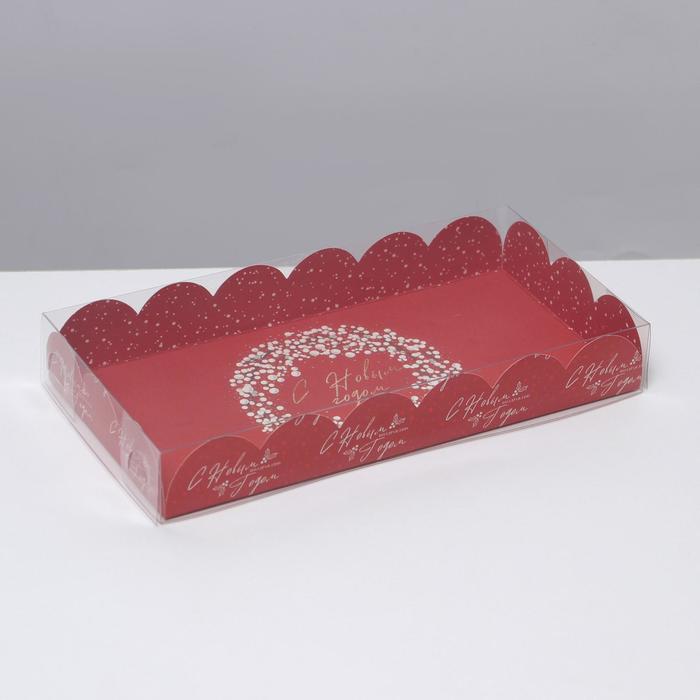 

Коробка для кондитерских изделий с PVC крышкой «Новогоднее время», 10.5 × 21 × 3 см