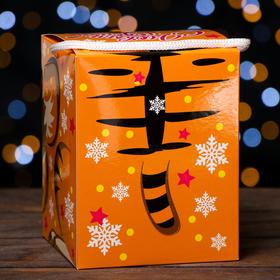 

Подарочная коробка кубик "Тигренок", рыжий, 12 х 12 х 15,5 см