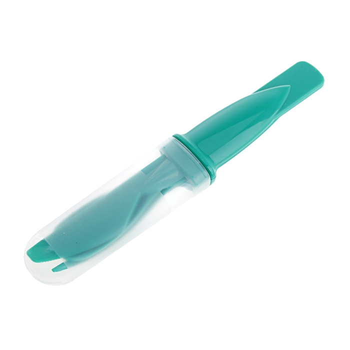 Набор туриста 3в1: вилка, ложка, нож в футляре, цвет зеленый