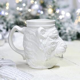 

Бокал "Тигр", символ года 2022, белая, керамика, 0.6 л