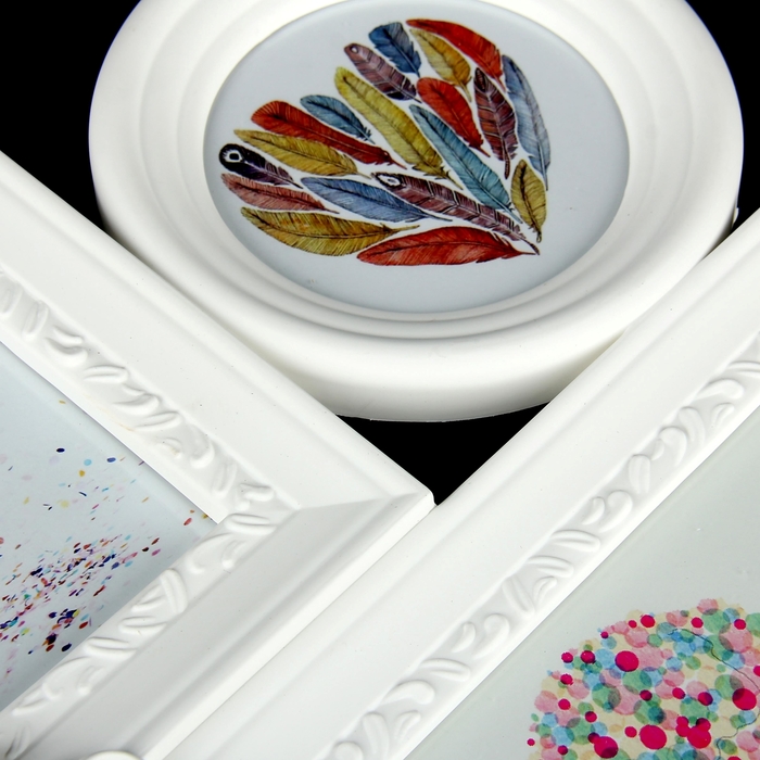 Фоторамка на 4 фото 11х11 см, 10х15 см "Стилистика" белая