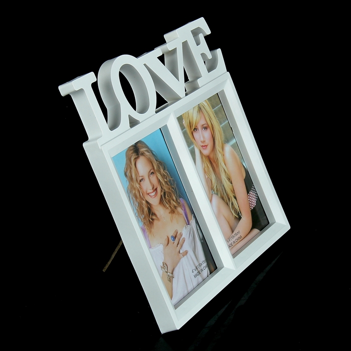 Фоторамка Love белая на 2 фото 10х15 см