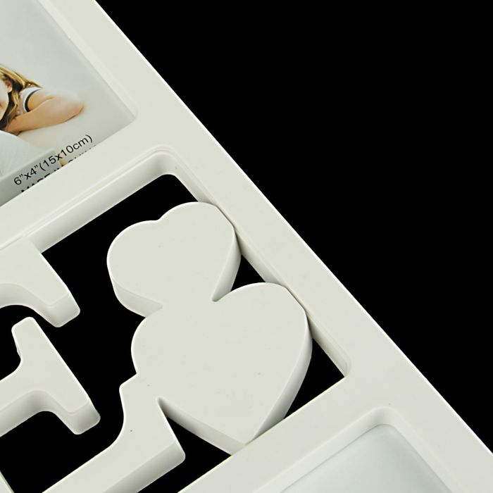 Фоторамка на 6 фото 10х15 см Love белая