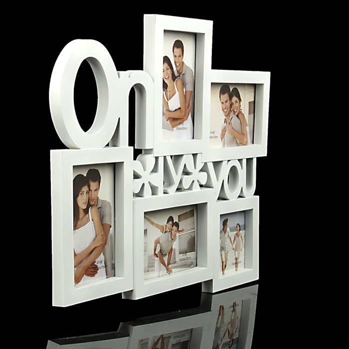 Фоторамка "Только для тебя" белая, на 5 фото 10х10 см, 10х15 см