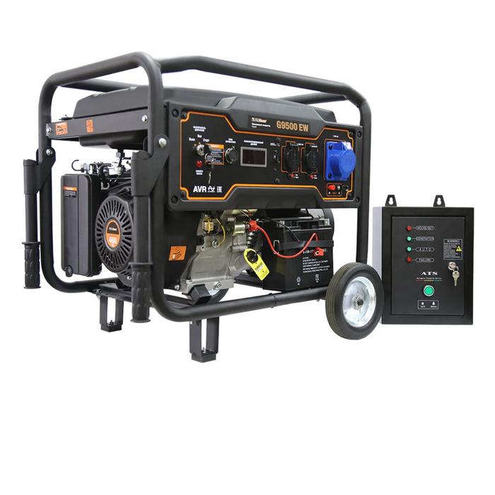 Бензиновый генератор FoxWeld Expert G9500 EW+блок автоматики, 8.3 кВт, 3х220 В, 12 В
