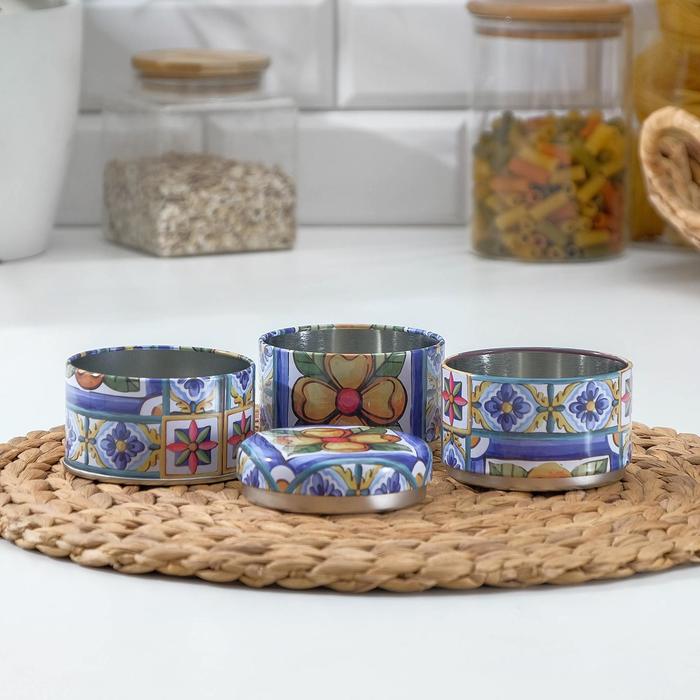 

Банка для сыпучих продуктов «Трио мозаика», 16,8×8,5×8,5 см, 3 секции