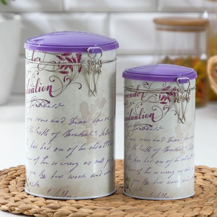 

Набор банок для сыпучих продуктов «Лаванда», 16×9×11,5 см, 13,5×12×19,5 см, 2 шт