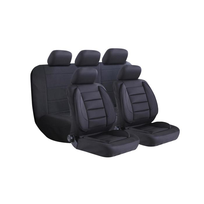 фото Чехлы универсальные на автомобильные сиденья,комплект "comfort", полиэстер, черные kraft