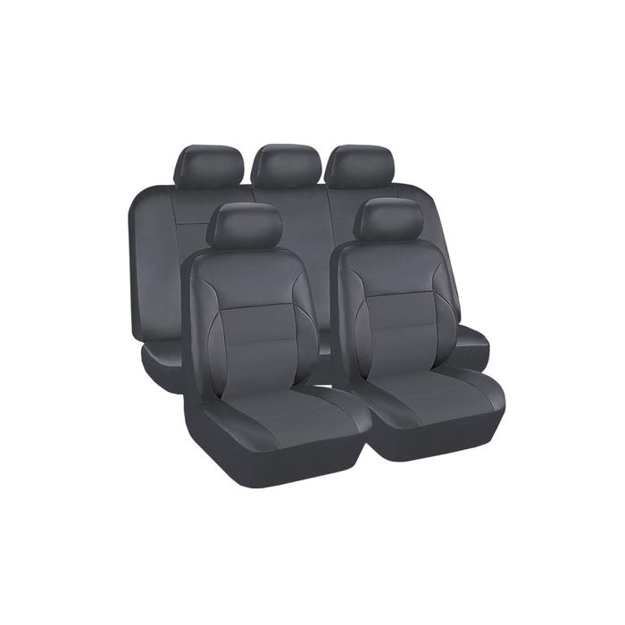 фото Чехлы универсальные на автомобильные сиденья,комплект "luxury", экокожа, серые kraft