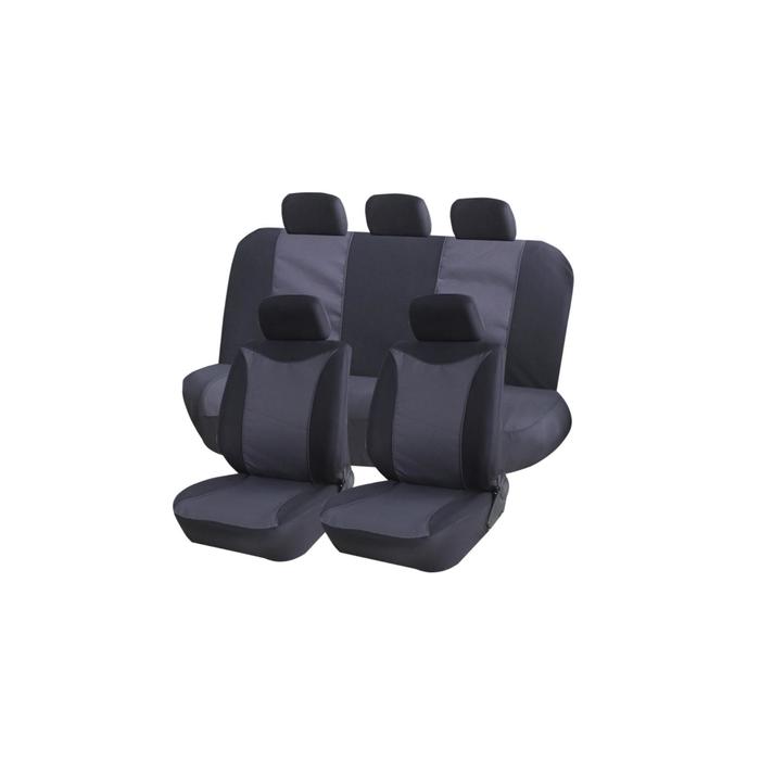 фото Чехлы универсальные на автомобильные сиденья,комплект "prestige",полиэстер/жаккард, черно/серые 73 kraft
