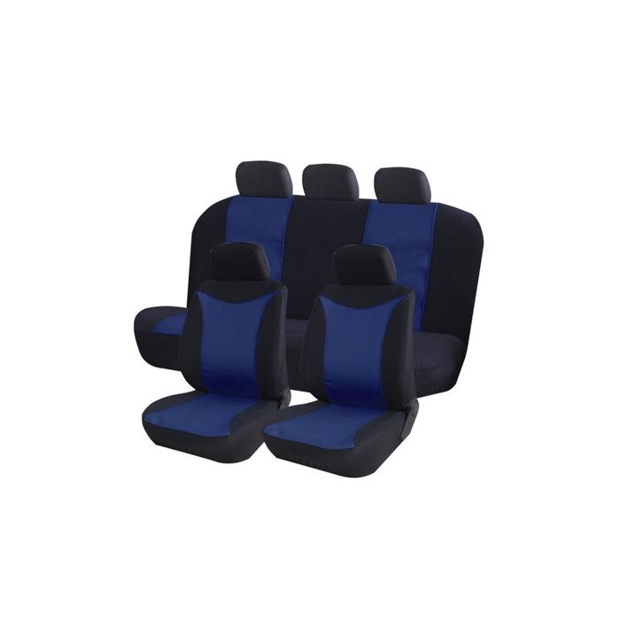 фото Чехлы универсальные на автомобильные сиденья,комплект "prestige",полиэстер/жаккард, черно/синие 73 kraft