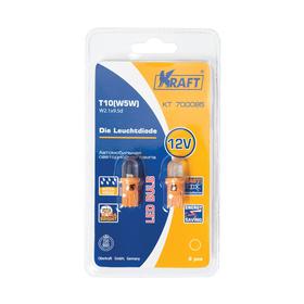 

Светодиод T10 W5W (W2,1x9,5d), 12v, yellow, 2 шт, блистер