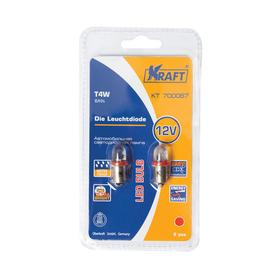 

Светодиод T4W (BA9s), 12v, red, 2 шт, блистер