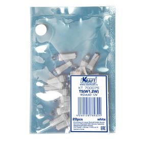 

Светодиод T5 W1,2W (W2x4,6D), 12v, white