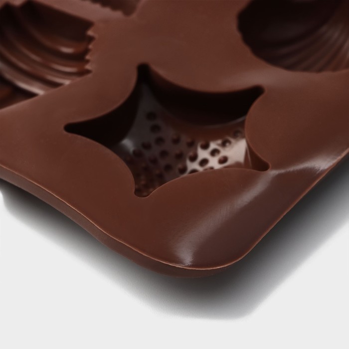 Форма для льда и шоколада, 8 ячеек, 19х10 см "Морской берег", цвета МИКС