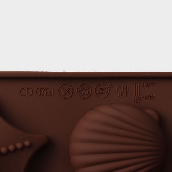 Форма для льда и шоколада, 8 ячеек, 19х10 см "Морской берег", цвета МИКС