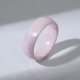 Кольцо керамика «Минимал» огранка ромб, цвет розовый, 17,5 размер