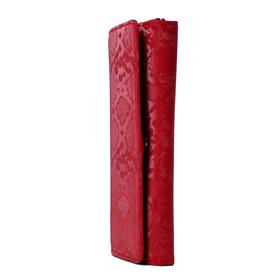 

Кошелек на кнопке н/к, отделов 3, для монет, карт, цвет красный 18х9х3,5см