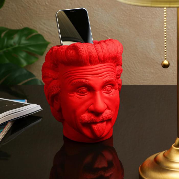 фото Органайзер-кашпо "дедушка", красный, 21 см керамика ручной работы