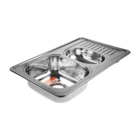 

Мойка кухонная Accoona AB5078B, врезная, толщина 0.6 мм, 780х500х165 мм, глянец