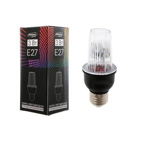 

Лампа светодиодная Строб, прозрачная, Е27, 4LED, 3 Вт, 220 В, синее свечение