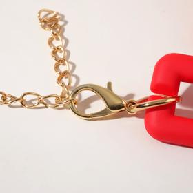 

Колье "Цепь" прямые углы, цвет красный, 48см