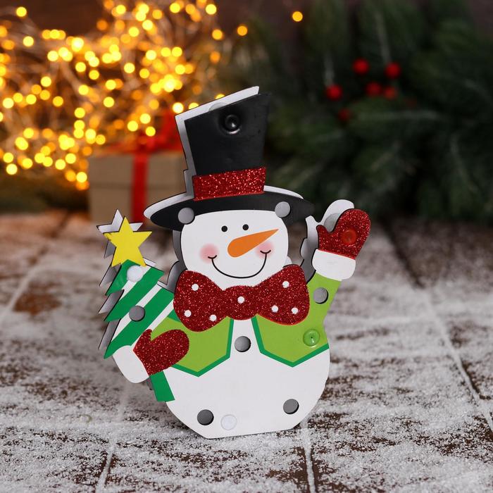 Украшение ёлочное Снеговик с ёлочкой 12х17 см украшение ёлочное снеговик 13 см дерево