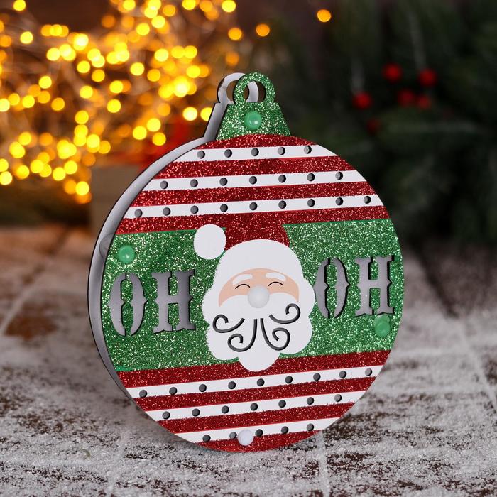 Украшение ёлочное Новогодний шар с Дедом Морозом 15х15 см ёлочное украшение шар цвет прозрачный с елкой 8 см