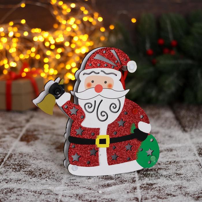Украшение ёлочное Дед Мороз с колокольчиком и мешком 16х17 см