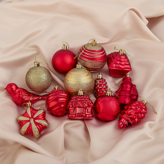 Набор украшений "Красные полосатики" (80 шт)