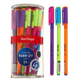 Ручка гелевая Berlingo "Fuze gel", 0,5мм, черная, корпус микс 308001