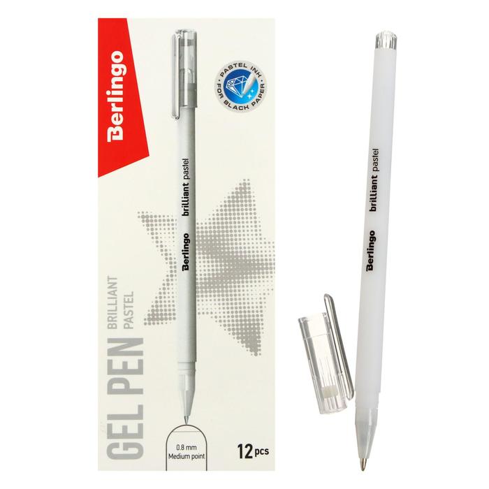 Ручка гелевая Berlingo Brilliant Pastel, 0,8 мм, пастель белая цена и фото