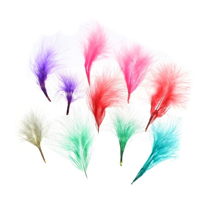 Набор перьев для декора 10 шт., размер 1 шт: 7×7 см, цвета пудровые МИКС набор перьев для декора 10 шт размер 1 шт 7 7 см цвета пудровые разноцветные