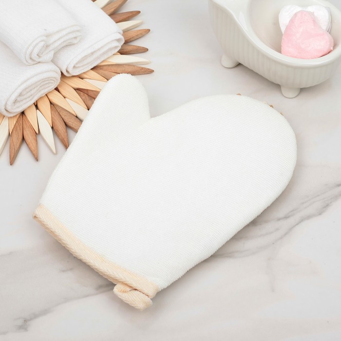 Мочалка-варежка комбинированная "Банька"