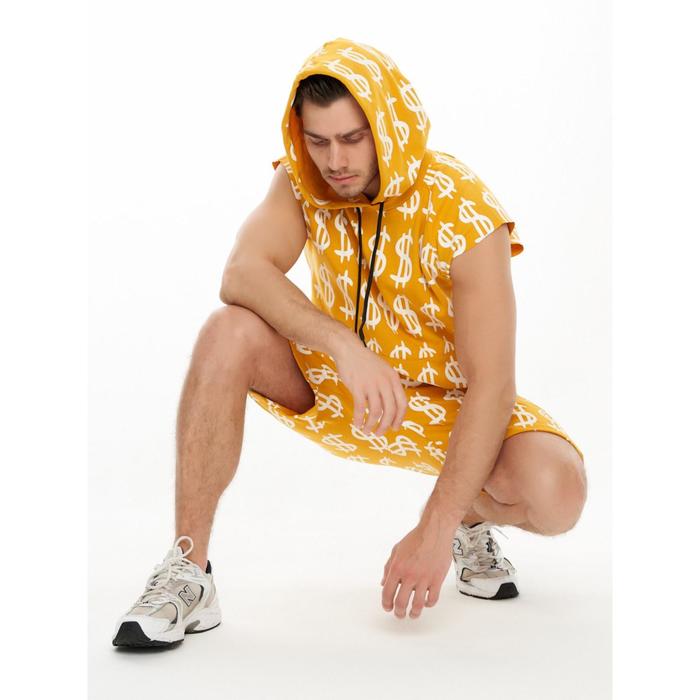фото Костюм мужской: шорты и футболка горчичного цвета, размер 46 mtforce