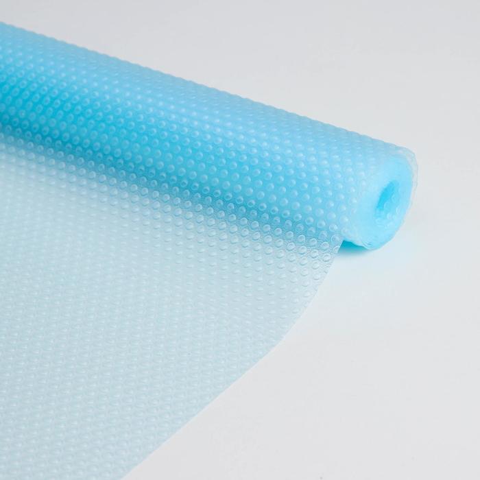 Коврик противоскользящий Доляна «Круги», 30×150 см, цвет прозрачный голубой