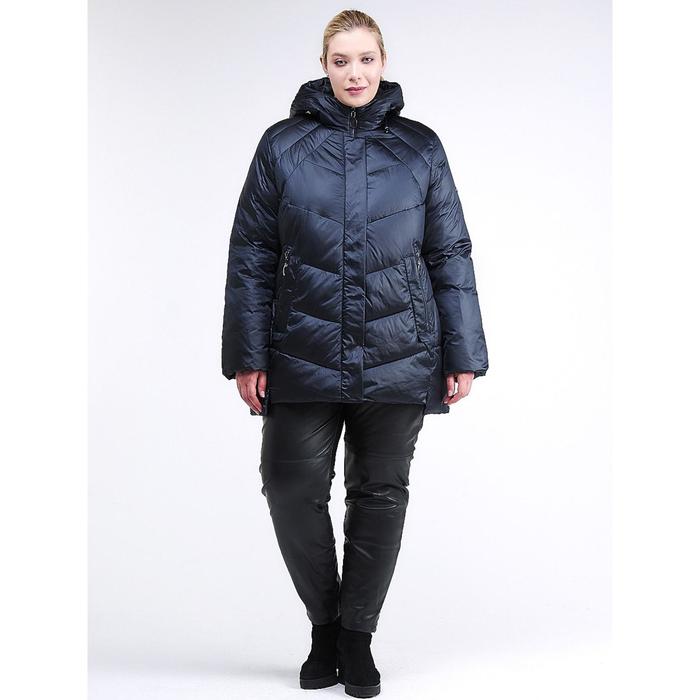 фото Куртка зимняя женская стеганная темно-синего цвета, размер 70-72 mtforce