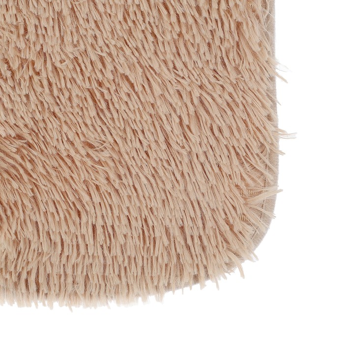 Коврик для ванной пушистый, 50х80 см, цвет бежевый