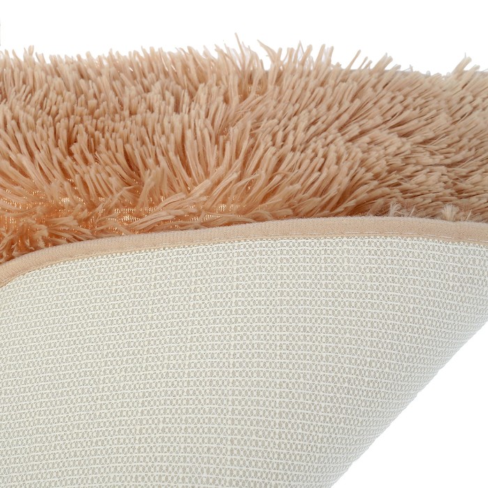 Коврик для ванной пушистый, 50х80 см, цвет бежевый