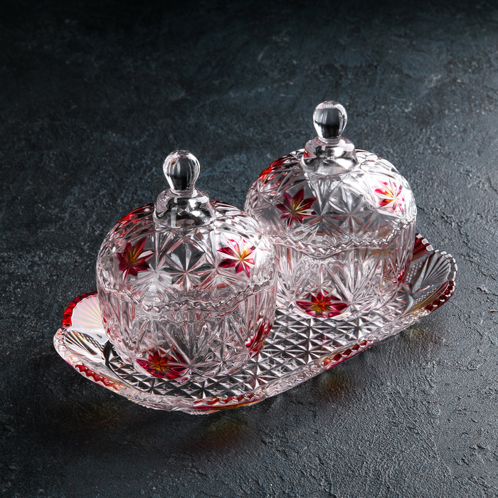 Набор конфетниц 250 мл "Бартоло", 12х11 см, 2 шт, на подставке