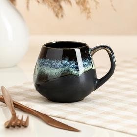 

Кружка "Бочка", глазурь, матовая, чёрно-зелёная, лофт, 0.2 л